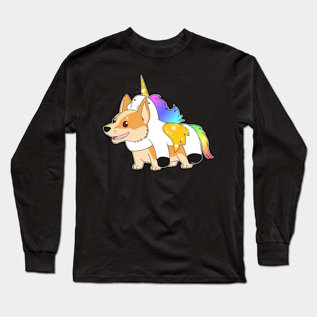 CorgiCorn Long Sleeve T-Shirt by FireFlea